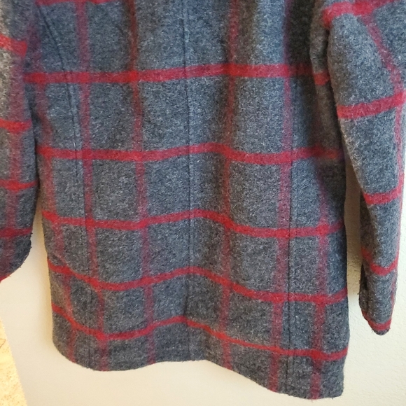 Woolrich Ember Peak Wool Plaid Checked Hoodie Winter Snow Fall Pea Coat - Picture 9 of 14